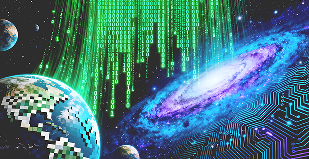 ◎ 宇宙是被電腦模擬出來的假想圖。